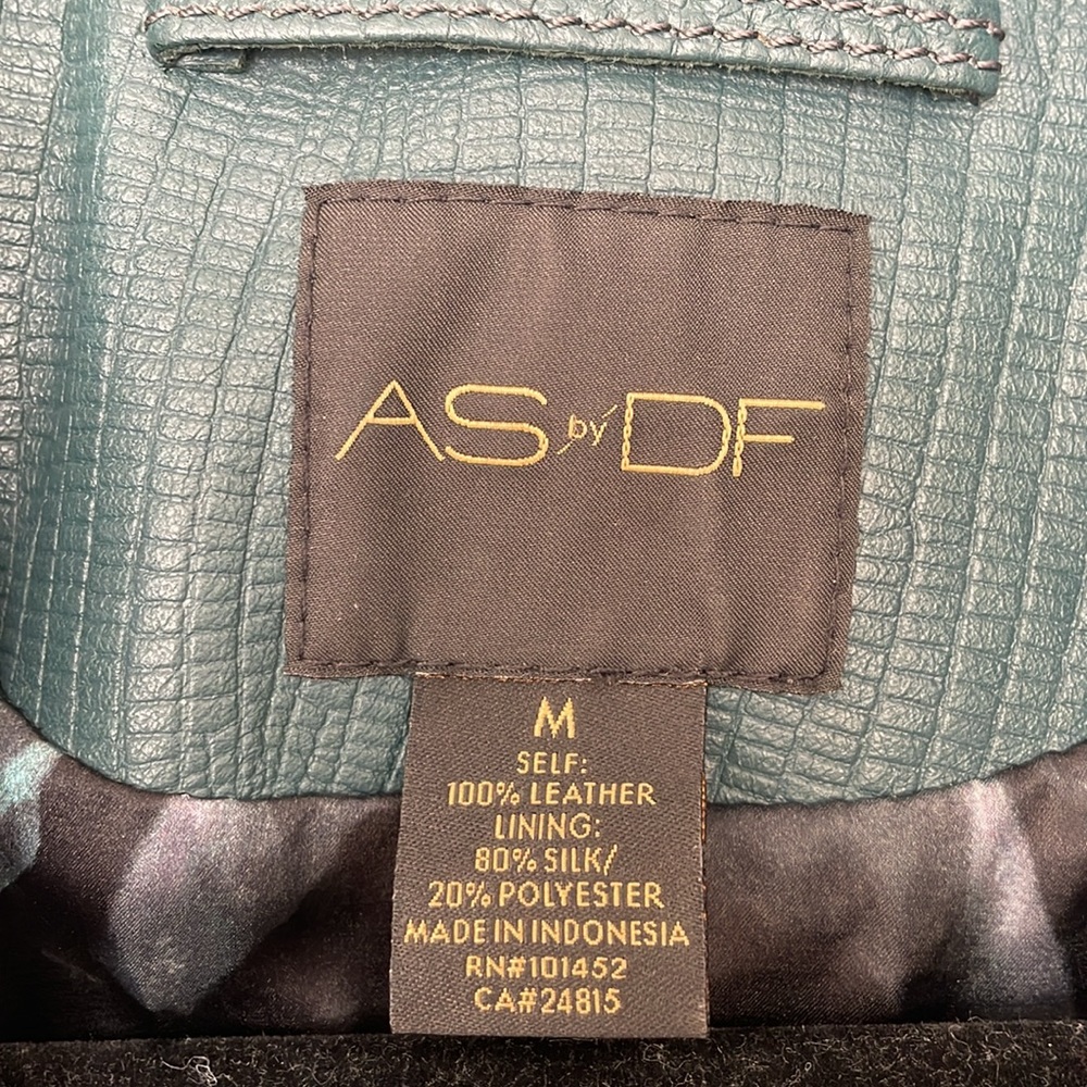 ASOS Teal Leather Jacket for Women - Picture 8 of 10